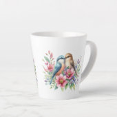 Tasse Latte Inséparables en fleurs de printemps (Angle droit)
