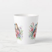 Tasse Latte Inséparables en fleurs de printemps (Devant)