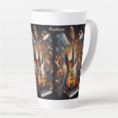 Tasse Latte Instruments de musique de nom personnalisé (Angle droit)