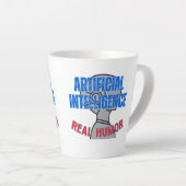 Tasse Latte Intelligence artificielle, humour réel. w White BG (Angle droit)