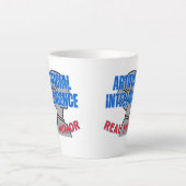 Tasse Latte Intelligence artificielle, humour réel. w White BG (Devant)