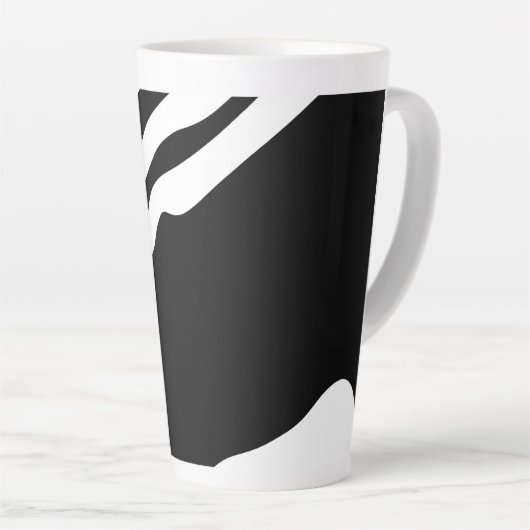 Tasse Latte Into Deep : Abstrait noir & blanc (Angle droit)