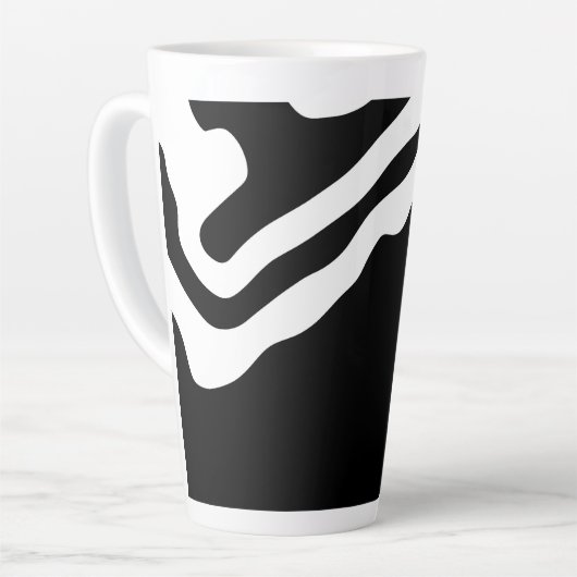 Tasse Latte Into Deep : Abstrait noir & blanc (Angle gauche)