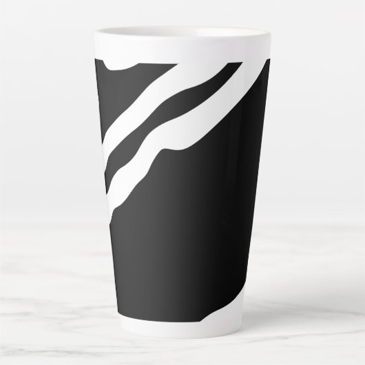 Tasse Latte Into Deep : Abstrait noir & blanc (Devant)