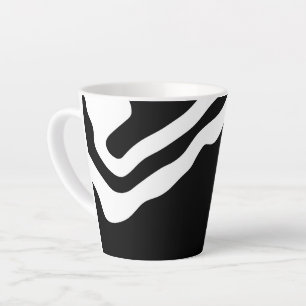 Tasse Latte Into Deep : Abstrait noir & blanc