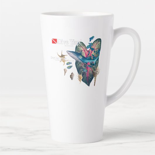 Tasse Latte Invitation tropicale (Droite)