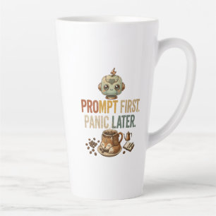 Tasse Latte Invite à la Panique Plus Tard Drôle de Robot IA