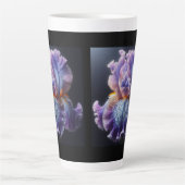 Tasse Latte Iris à plumes pures et bleues (Devant)