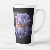 Tasse Latte Iris à plumes pures et bleues (Droite)