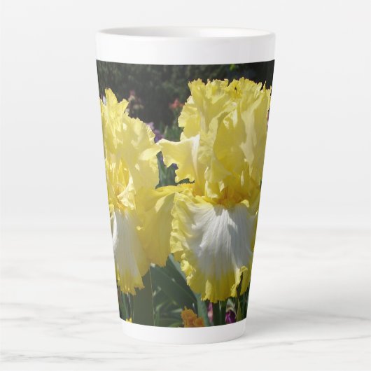 Tasse Latte Iris Iris Iris Jaune Iris Fleurs florales (Devant)