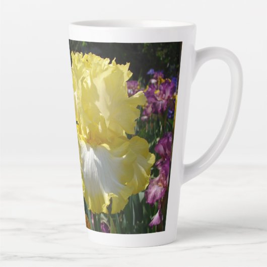 Tasse Latte Iris Iris Iris Jaune Iris Fleurs florales (Droite)