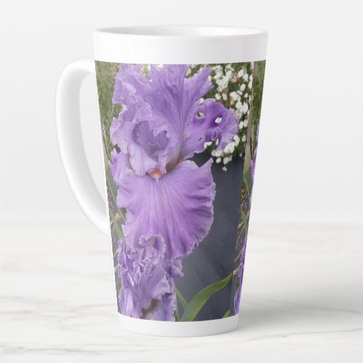 Tasse Latte Iris Iris Lavande Florale Fleur Violet (Angle gauche)