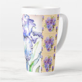 Tasse Latte Iris peints à la main Fleur Floral Aquarelle (Angle droit)