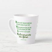 Tasse Latte Irish Blessing May the Road Rise to Meet You (Angle gauche)
