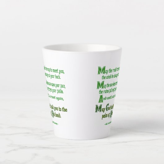 Tasse Latte Irish Blessing May the Road Rise to Meet You (Devant)