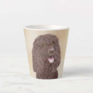 Tasse Latte Irish Water Spaniel Peinture - Original Dog Art