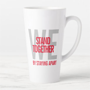Tasse Latte Ironique Nous Sommes Ensemble En Restant Éloignés