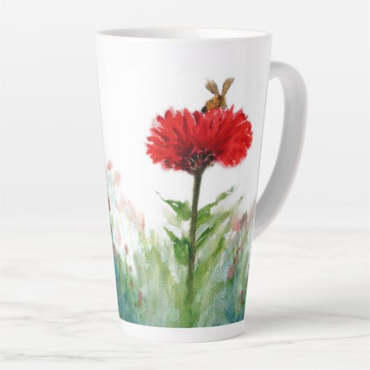 Tasse Latte "Irrésistible."  Grosse tôle à la main droite. (Angle droit)