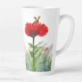 Tasse Latte "Irrésistible."  Grosse tôle à la main droite.