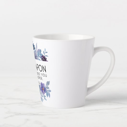 Tasse Latte Isaïe 54:17 Aucune arme Christian Floral (Droite)