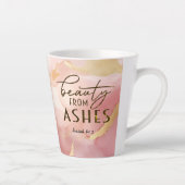 Tasse Latte Isaïe 61 3 Beauté de Ashes Bible Verse Rose (Droite)