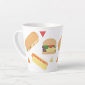 Tasse Latte Isométrique Fast Food Mix Restaurant Burger Hot Do (Angle gauche)