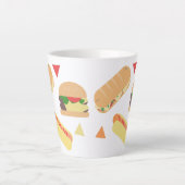 Tasse Latte Isométrique Fast Food Mix Restaurant Burger Hot Do (Devant)