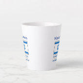 Tasse Latte Israël et Israël Drapeau Personnalisation bleue (Devant)