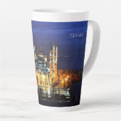 Tasse Latte Istanbul Mosquée Bleue Nuit Décor Premium Voyage (Angle droit)