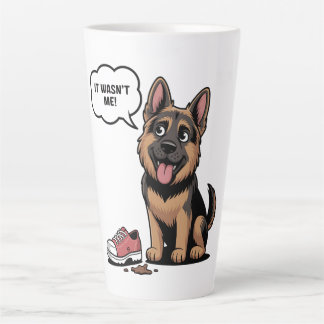 Tasse Latte It Wasn't Me Funny German Shepherd Puppy Destroyed