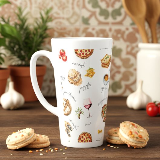 Tasse Latte Italy Fun Food Chef Colorful