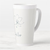 Tasse Latte Ivory Coastal Blue Botanical Line Art Minimalist (Angle droit)