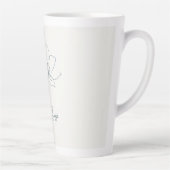 Tasse Latte Ivory Coastal Blue Botanical Line Art Minimalist (Droite)