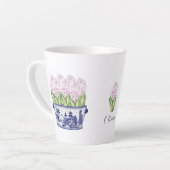 Tasse Latte Jacinthe rose dans un pot en céramique de style ch (Angle gauche)