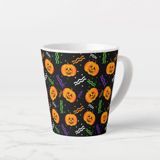 Tasse Latte Jack-O'-Lantern (Angle droit)