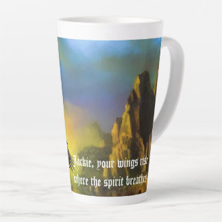 Tasse Latte Jackie, tes ailes s'élèvent là où l'esprit souffle