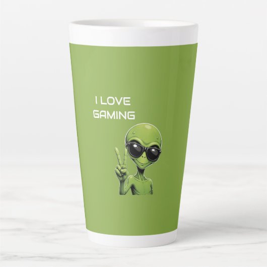 Tasse Latte J'adore le jeu vidéo (Devant)