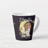 Tasse Latte J'adore mon Cavalier sur la lune et de retour, Ble (Angle droit)