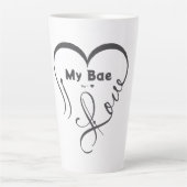 Tasse Latte J'adore mon chéri • Vous = ♥ (Devant)