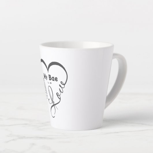 Tasse Latte J'adore mon chéri • Vous = ♥ (Angle droit)