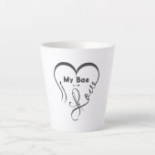 Tasse Latte J'adore mon chéri • Vous = ♥ (Devant)