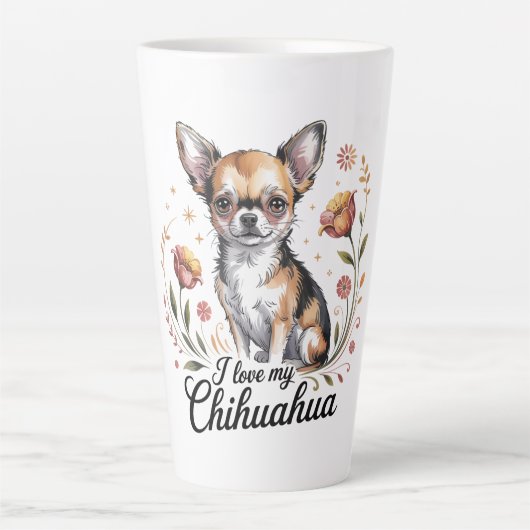 Tasse Latte J'adore mon chihuahua (Devant)