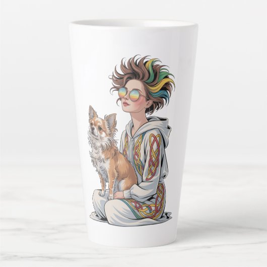 Tasse Latte j'adore mon chihuahua (Devant)