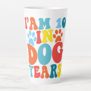 Tasse Latte J'ai 10 ans en années de chien 70e anniversaire Am