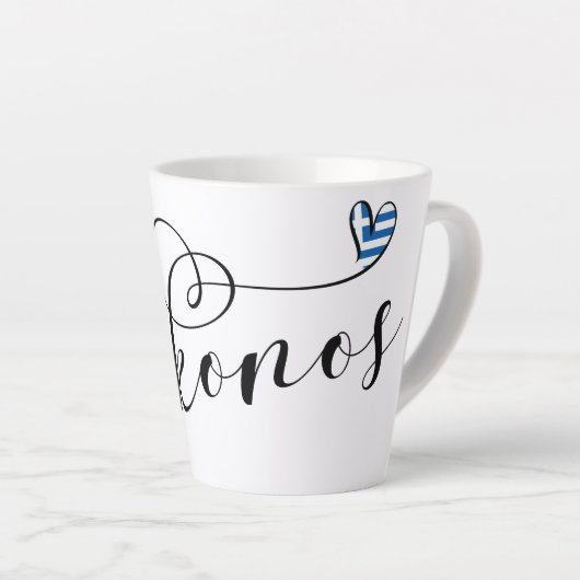 Tasse Latte J'Ai Coeur Mykonos, Grèce Verre Gelé (Angle droit)