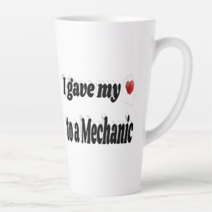 Tasse Latte J'ai donné mon coeur à un texte noir mécanique