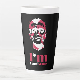 Tasse Latte J'ai un visage abstrait beau