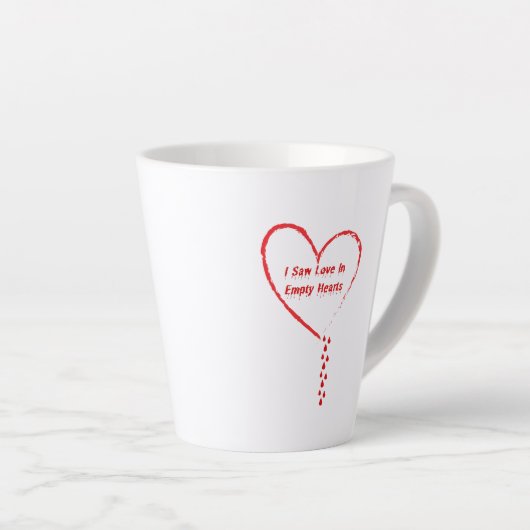 Tasse Latte J'Ai Vu L'Amour Dans Les Coeurs Vide Design 3 (Angle droit)