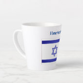 Tasse Latte J'aime Israël (Angle gauche)