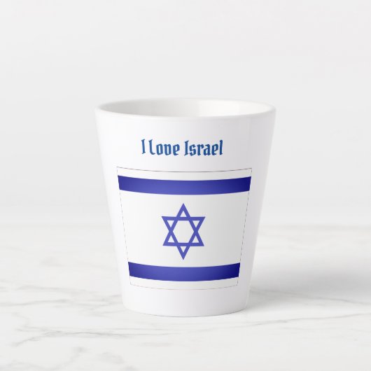 Tasse Latte J'aime Israël (Devant)
